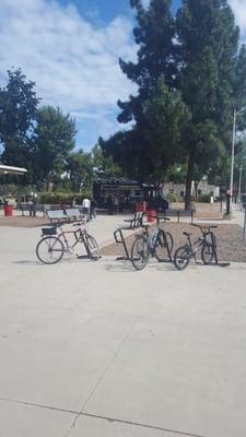 Students lined up for some good eats.