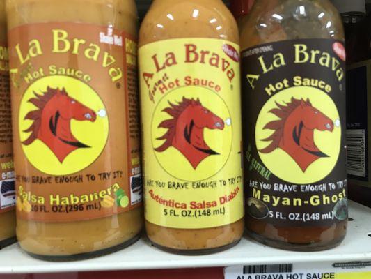 A La Brava hot sauces Habanero, Diabla and Mayan-Ghost flavors.