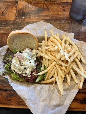 Blue cheese burger