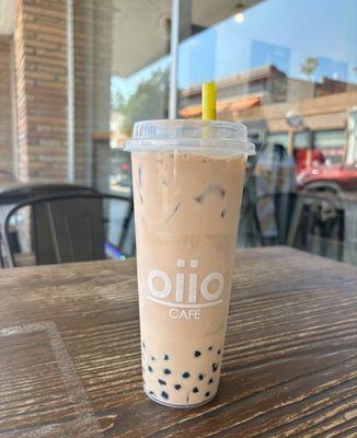 House milk tea with honey boba