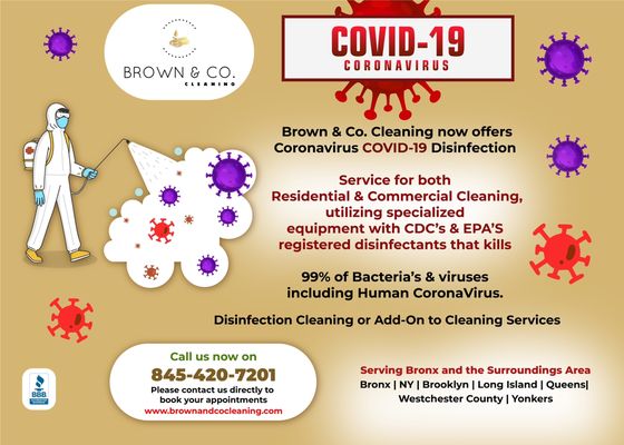 Coronavirus COVID-19 Disinfecting Cleaning