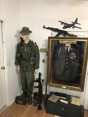 Examples of the uniforms worn by the U.S. military during the Vietnam War.