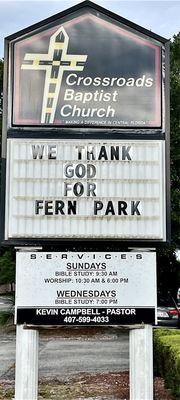 Easten Exposure Roadside Signage on Southern Side of 414 Ridge Rd. Fern Park, FL 32730.