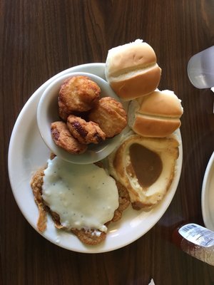 Good food for the money, but nothing special same old frozen chicken fried steak from a box dinner. Friendly service