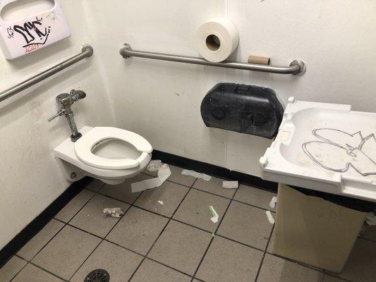 This is the restroom ....the employee came out before I went in