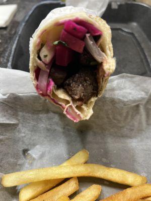 Beef Shish Kabob Wrap with beef