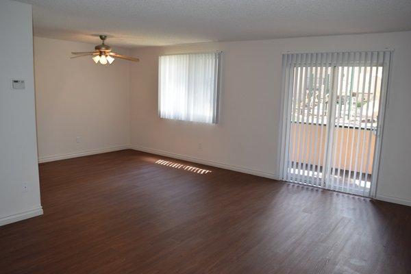 Living, dining room and balcony