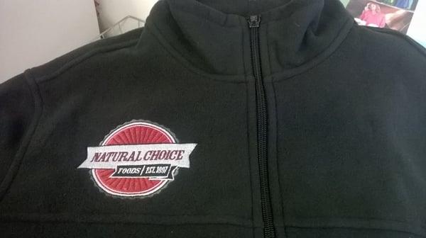 Custom logo embroidered fleece