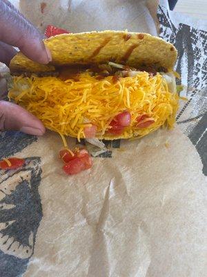 Taco with extra cheese I paid for