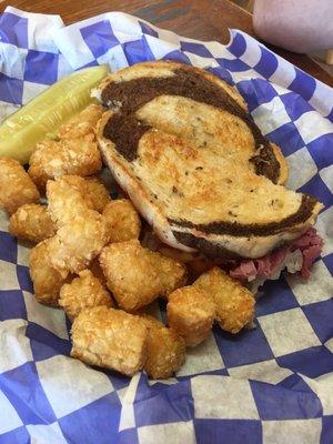 Ruben, with tots or fries, and it's totally DELISH