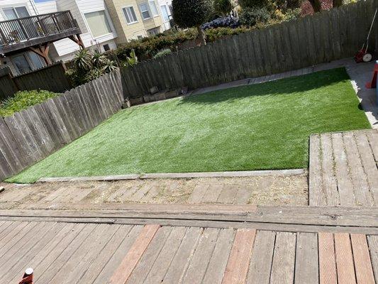 Artificial Grass install , great idea if your looking for low maintenance.