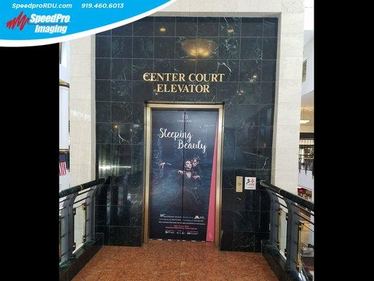 Elevator wrap at Crabtree Valley Mall! What a great way to advertise!