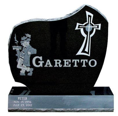 Garetto family monument made in tribute to the man that started the Beggar's Pizza co.