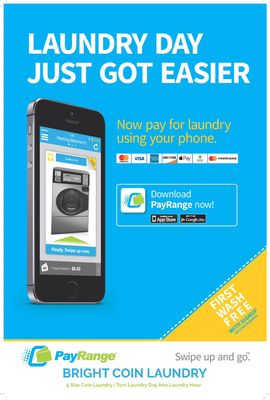 Skip the change machine. 1st wash free with sign up ($3.00 value)