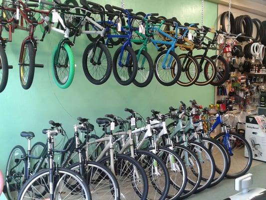 Bikes from BMX to Mountain ,  Bike path bicycles . GT, SCHWINN plus the accessories for your bike from Tubes to Lights