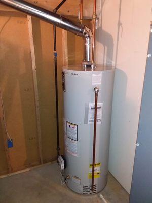 We sell, service and install Bradford White standard water heaters.