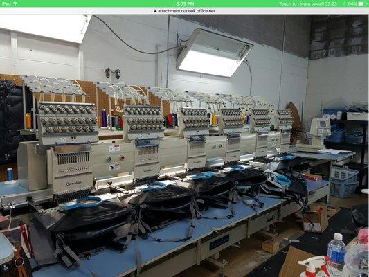 Top of the line high tech embroidery equipment to guarantee top quality work