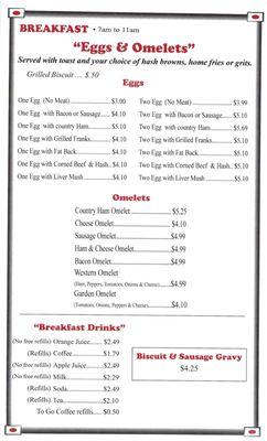 Breakfast Menu