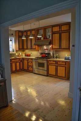 After White washed Farm house kitchen