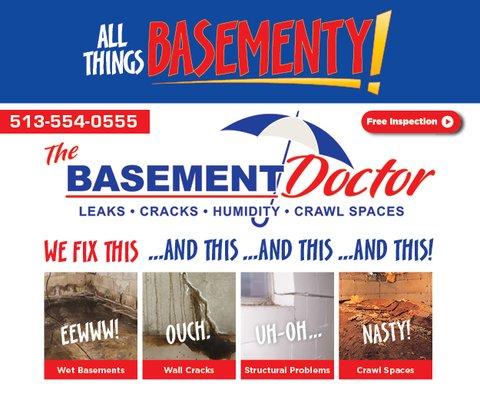 At The Basement Doctor, we fix wet basements, cracked foundations, crawl spaces and level concrete!