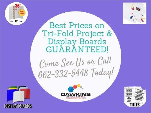 White Display Boards are $3.99. Color Display Boards are $4.99.  Dawkins Office Supply has the BEST Prices on Tri-Fold Project Boards!