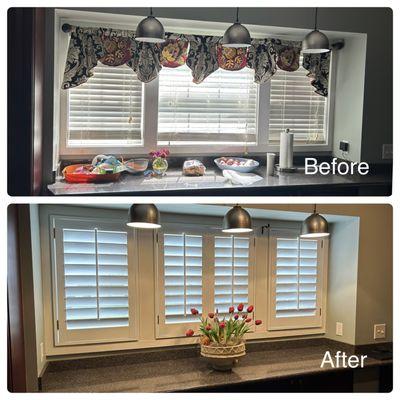 Just look at the beautiful transformation in our before and after shot.
It's amazing how much the shutters add to a home.