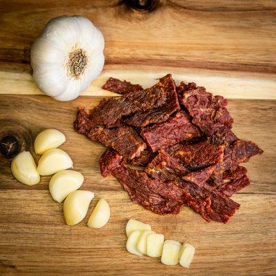 Garlic lovers rejoice! Our Garlic Jerky is out of this world