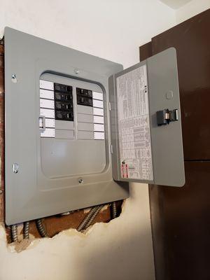 This is a photo of the new Eaton electrical panel that was installed