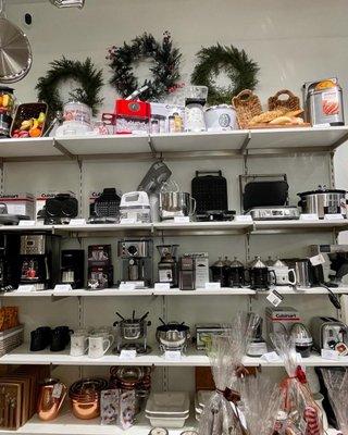 Cuisinart and Chantel appliances and cookware.