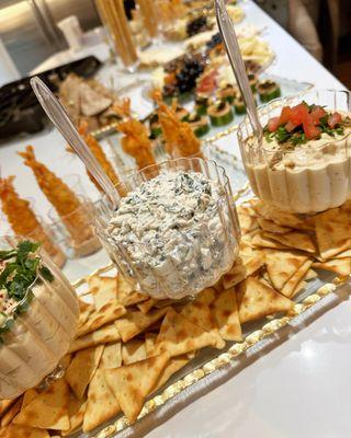 Dip Trio- Hummus, Babaganush, Spinach Water Chestnuts