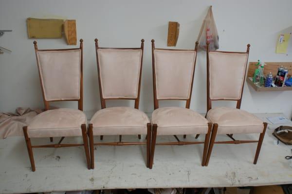 Dining Chair Upholstery Service. Restoration and Refinishing. By Upholstery Shop Los Angeles. Manny Lopez