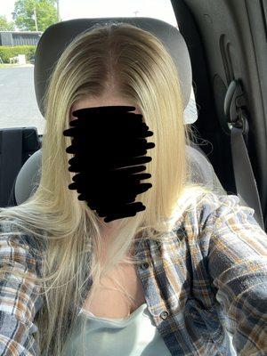 . I was there for 6 hours, and I asked for a blonde balayage. Why did she bleach my entire head? Absolutely BUTCHERED