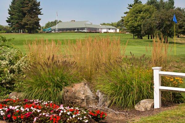 View of our first hole and clubhouse in the background.