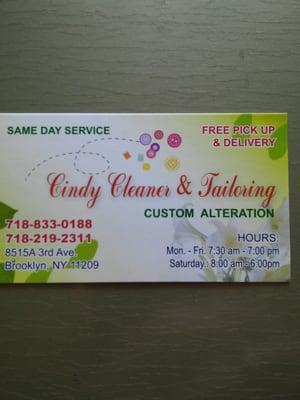 Her biz card with all the info.