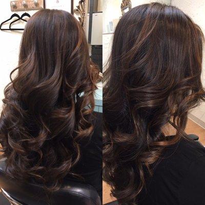 Natural caramel colored balayage! LOVE IT!