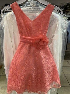 Girls Coral Dress  
 Perfect for Flower Girl or Social Occasion Coll