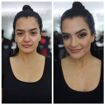 Soft before and after glam