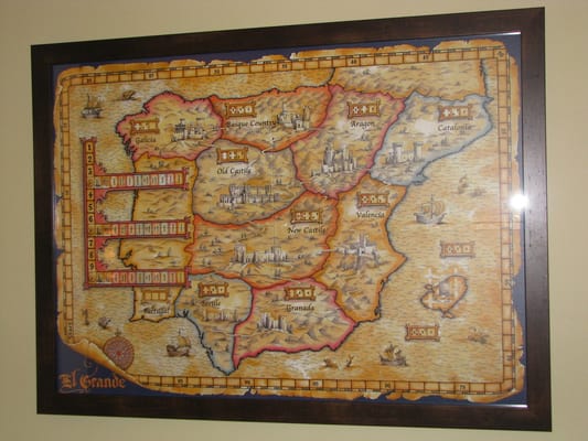 Board game board framed by Hampton House