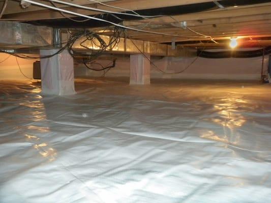 Crawlspace Vapor Barrier Installation to Control Humidity & Odors