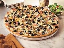 Saddle up to The Cowboy loaded with pepperoni, italian sausage, mushrooms and black olives.