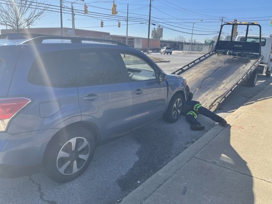 My car before they towed it