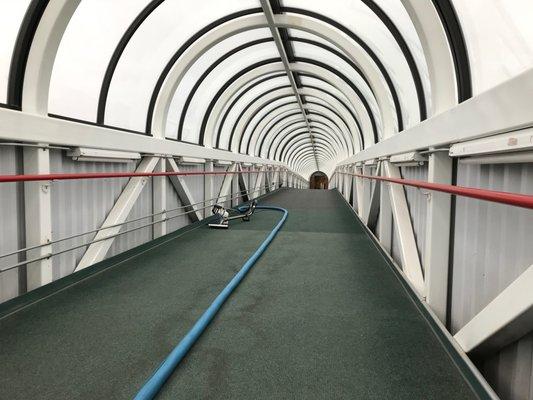 Cleaning a sky bridge in Billings