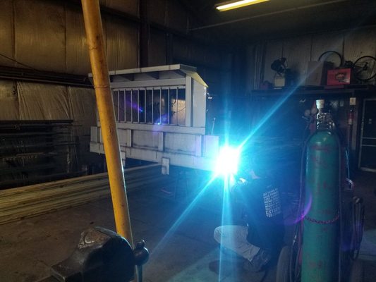 Stainless steel welding on a flatbed