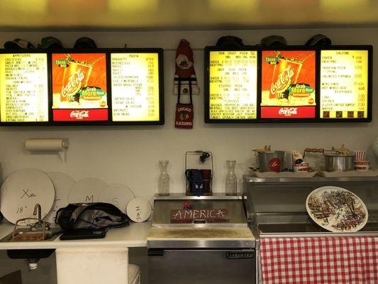 Front counter/menu