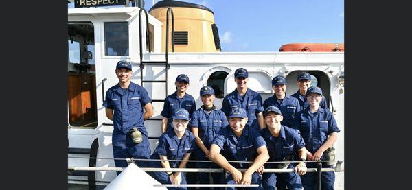 Cadets on a USCG tugboat