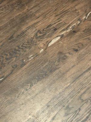 My solid oak hardwood floors after Charlie with Regency Hardwood Flooring completed his work. It was a disaster from start to finish.