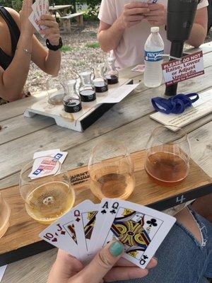 Beer flight and a wine flight.