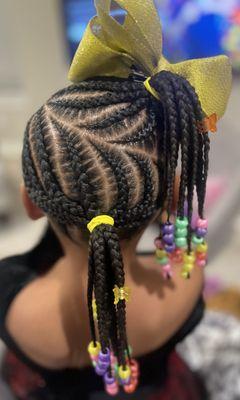 Two layered stitched braids