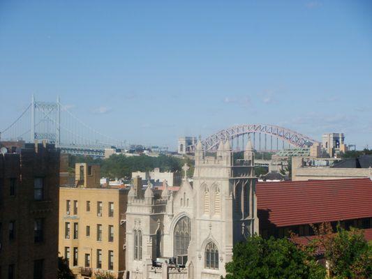 Rooftop view of Hells Gate Bridge.