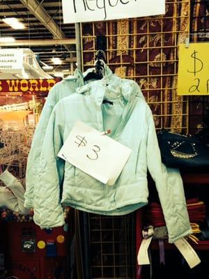 $3 girls jackets! That's gonga deal!  Who cares if one sleeve is much longer than the other.  Roll that shit up!